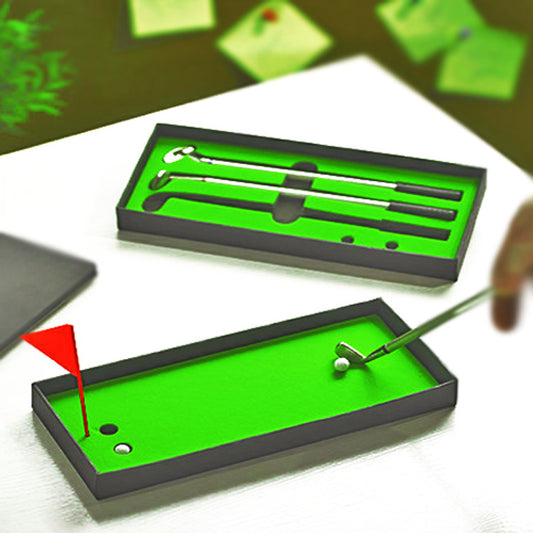 Desktop Mini Golf Putting Green and Ballpoint Pen Set